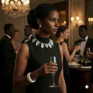 Vintage Celluloid Grape & Leaf Necklace